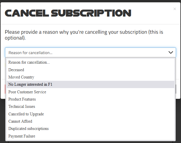 CanceledF1Subscription
